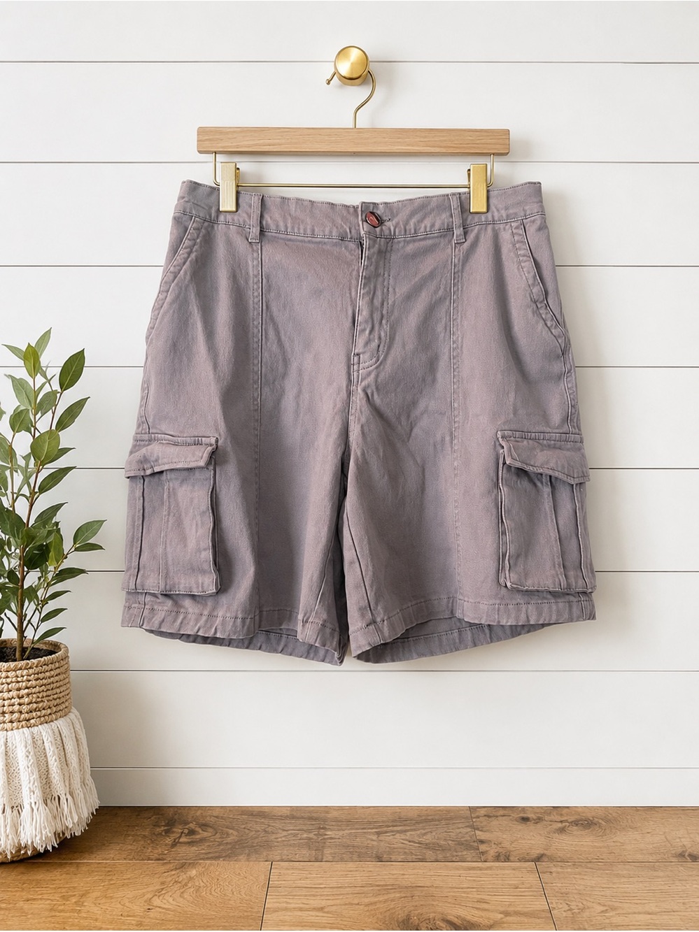 🩶 IVIR Cargo Shorts Size Large | Gray Utility Pocket Casual Outdoor Shorts